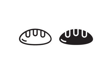 Bread loaf icon in black and white Vector