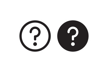 Question mark icon in black and white vector Vector
