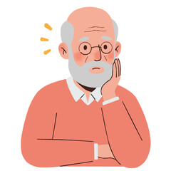 Senior man lost in thought - thoughtful elderly man with wise gaze.