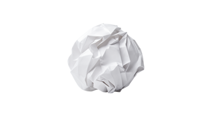A crumpled piece of paper isolated on transparent background	