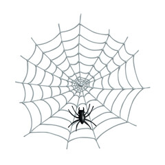 Fototapeta premium 3d spiderweb with spider Halloween decoration for print, web, design, decor, logo