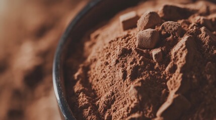 Close-up of Chocolate Protein Powder Granules
