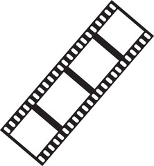 Camera Film Negative Silhouette Design On White Background
