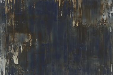 Fototapeta premium Deep blue and brown textured background resembling aged, metallic wood. Vertical lines and distressed paint effect