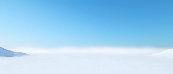 Snowy Winter Landscape With Clear Blue Sky