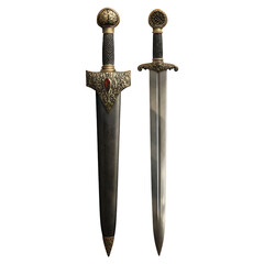Ancient dagger isolated on white, Ancient dagger isolated on white, Sword PNG Images, Sword PNG transparent images, Ancient sword images, The sword decorated with gold and jewels