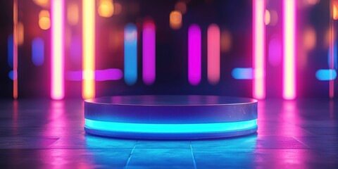 Fototapeta premium a room with blue and purple lighting 