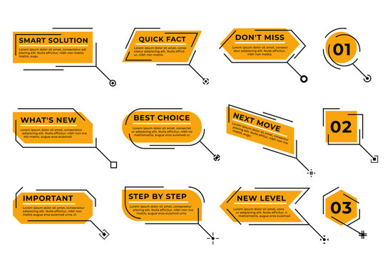 Abstract callout titles and infographic labels in modern style