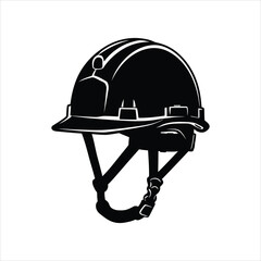 vector illustration of a helmet - Construction Safety Helmet Silhouette - engineer hard hat Safety Helmet Silhouette black Vector isolated