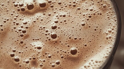 Chocolate Protein Shake with Foam on Top