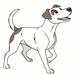 Animated Jack Russell Terrier Full Body Illustration On White Background Image