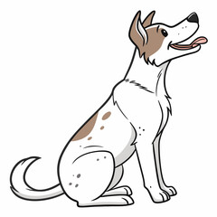 Cartoon Spotted Dog Sitting And Smiling With Its Tongue Out Vector Illustration