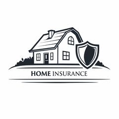 Home Insurance Logo Design Featuring House And Shield Symbol Vector Illustration