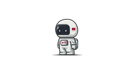 Fototapeta premium A cute astronaut character in a space suit perfect for science fiction and exploration themes