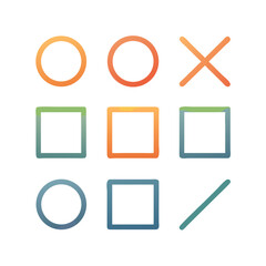 Game Console Inspired Geometric Shapes On A Black Background With Gradient Coloring