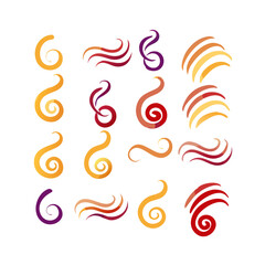 Collection Of Elegant Abstract Design Elements On A Black Background For Graphic Design