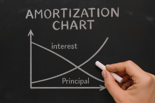 Hand Drawing Interest vs Principal Amortization Chart