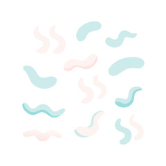 Abstract Background With Wavy Shapes In Pastel Colors On Black Backdrop