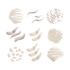 Aesthetic Abstract Vector Illustration Of Minimalist Organic Shapes And Patterns On Black Background