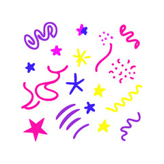 Colorful Party Elements On Black Background For Celebrations And Special Events