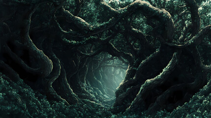 Binary code patterns with repeating sequences for clean and structured visuals. [Fractal Eden] | Tessellated Vines | repeating growth. Illustration