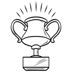 Obraz premium Trophy Cup Outline Drawing Illustration Icon