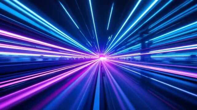 High speed movement illustration featuring vibrant neon colors