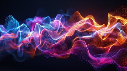 Fototapeta premium Abstract, colorful, flowing particles