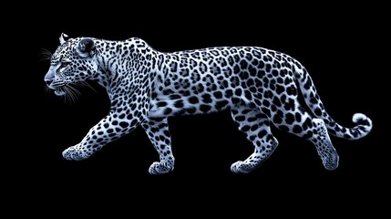 Fototapeta premium black and white leopard 