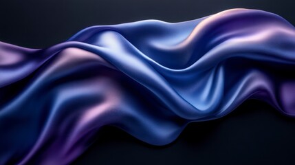 Fototapeta premium Elegant Silk Fabric Flowing in Abstract Waves Soft Textures and Gradient Colors for Luxury Des