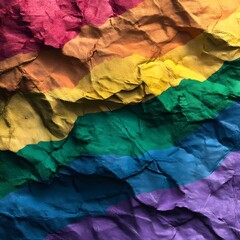 Pride day, LGBTQ community, lesbian, gay, bisexual, transgender and queer, lgbt banner - Waving crumbled rainbow texture background