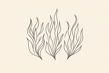 Obraz premium Three minimalist line art plant illustrations.