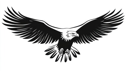 Naklejka premium Eagle in Flight, White Background