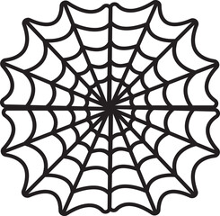 Spiderweb Silhouette Design On White Background
