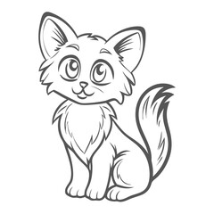 Obraz premium Cute Balinese Cat Cartoon Illustration