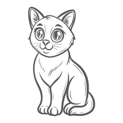 Cute Burmese Cat Cartoon Illustration