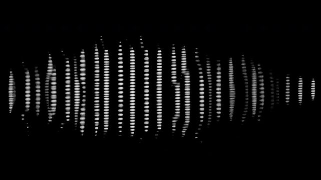 Abstract soundwave pattern visualization animated overlay, transparent 4K video, alpha channel, ProRes 4444