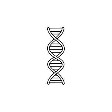 DNA strand line icon vector on white background SVG illustration.