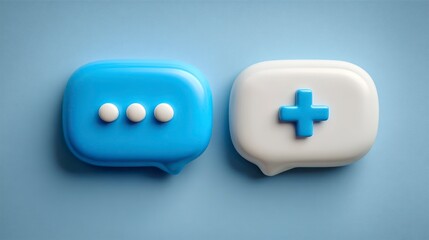 Communication and Healthcare Symbols Represented in Modern Icons