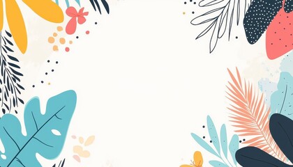 Obraz premium Floral and Botanical Summer Border