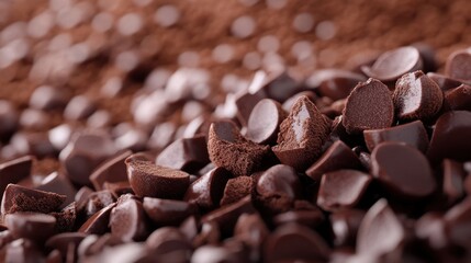 Close-up of Chocolate Protein Powder Granules