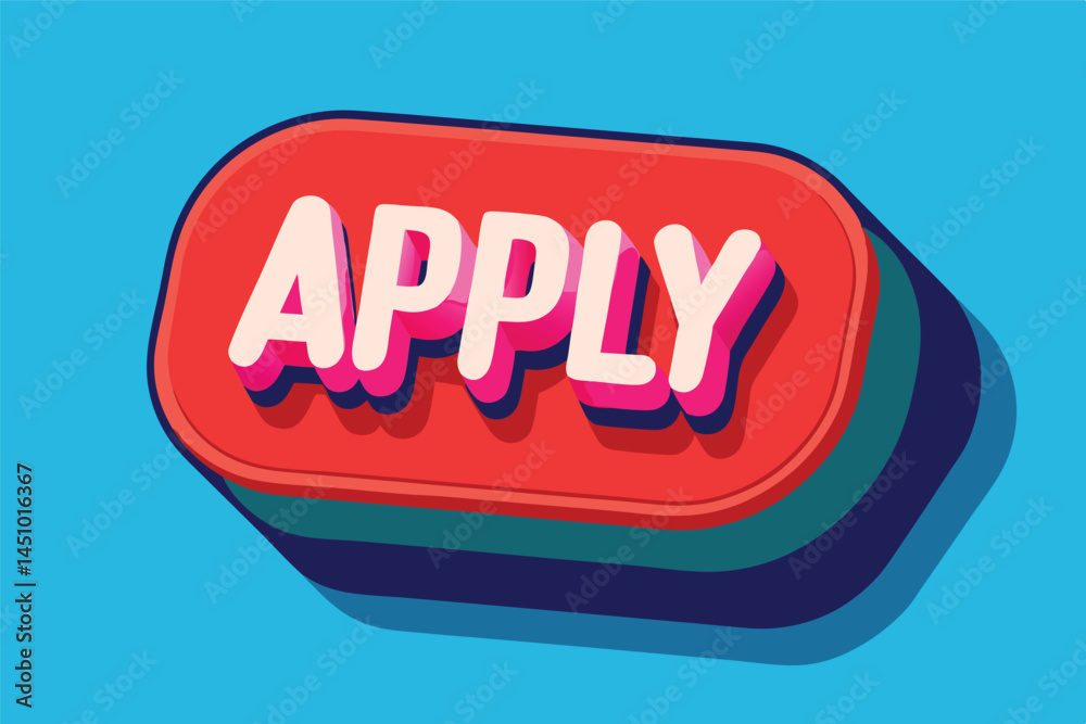 Poster Colorful vector illustration of a modern apply button set against a muted background showcasing a simple yet effective design suitable for various applications