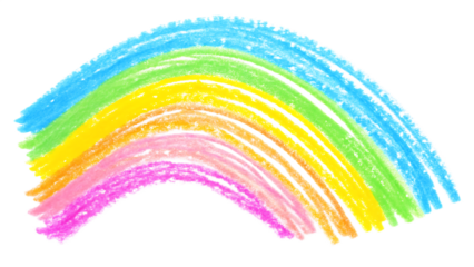 Photo grunge hand drawn colorful scribble wax pastel, rainbow crayon isolated on white, clipping path.PNG