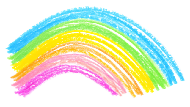 Photo grunge hand drawn colorful scribble wax pastel, rainbow crayon isolated on white, clipping path.PNG