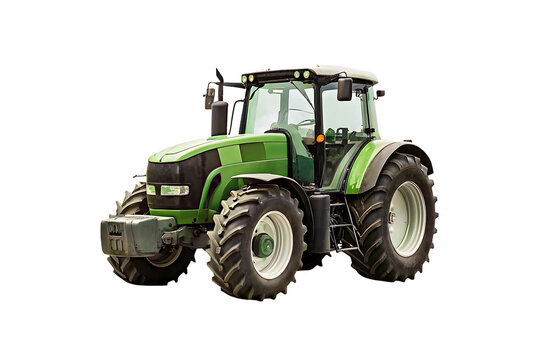 Fototapeta Agricultural green tractor on transparent background. PNG
