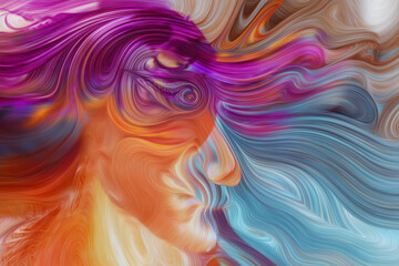 Fototapeta premium A dynamic abstract piece that captures movement and vibrancy through digital artistry. 