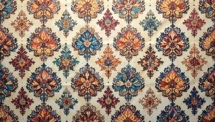 Intricate floral damask pattern in muted tones , scroll, classic, luxury