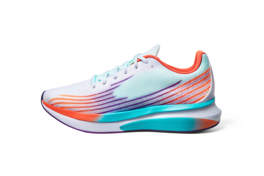 colorful cool running sneakers isolated on white background PNG