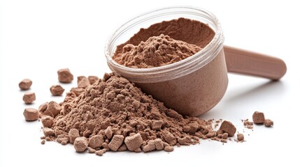 Scoop of Whey Protein Powder Resting on Heap