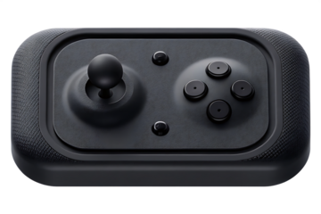 Joystick control black isolated on white background PNG